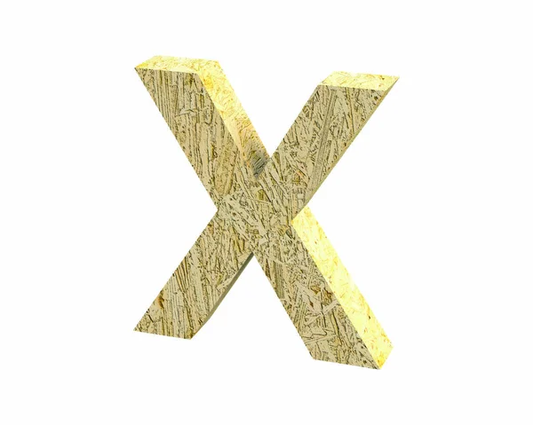 Font Oriented Strand Board capital X render — Stock Photo, Image