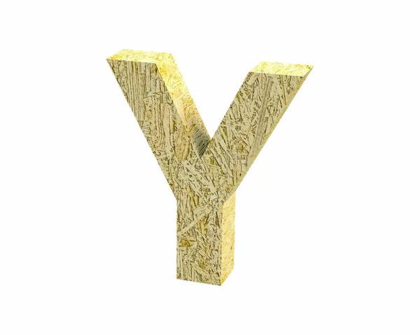 Vykreslení písma Oriented Strand Board kapitálu Y — Stock fotografie