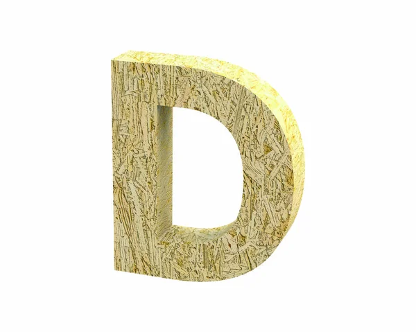 Lettertype Oriented Strand Board hoofdstad D renderen — Stockfoto