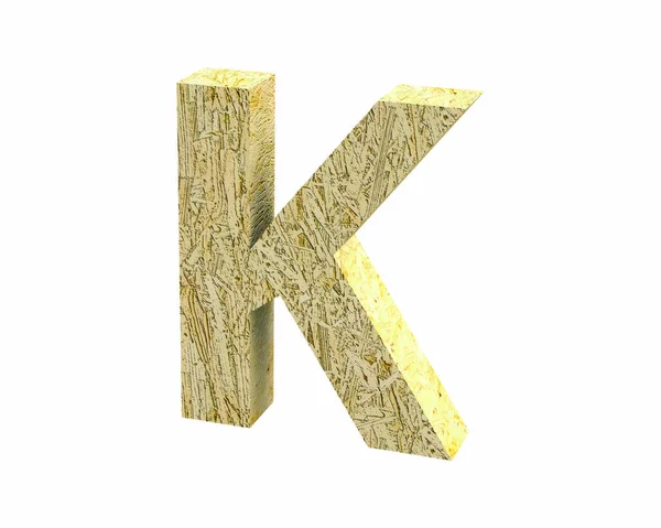 Lettertype Oriented Strand Board hoofdstad K renderen — Stockfoto