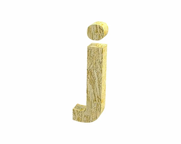 Font Oriented Strand Board lowercase j render — Stock Photo, Image