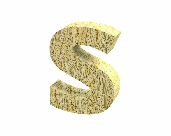 Font Oriented Strand Board lowercase s render — Stock Photo, Image