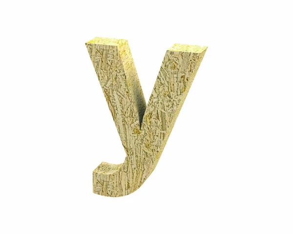 Lettertype Oriented Strand Board kleine letters y renderen — Stockfoto