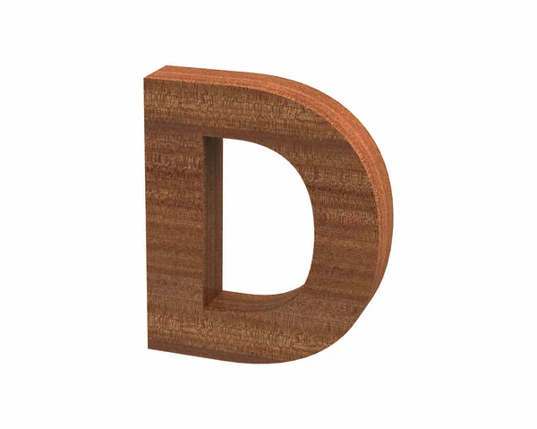 Font polerad mahogny versalt D återge — Stockfoto