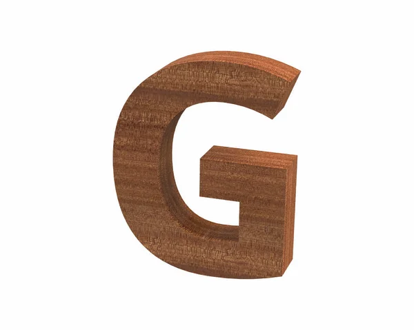 Font polished mahogany capital G render — Stock Photo, Image