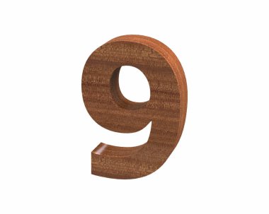 Maun sayı 9 render cilalı yazı tipi