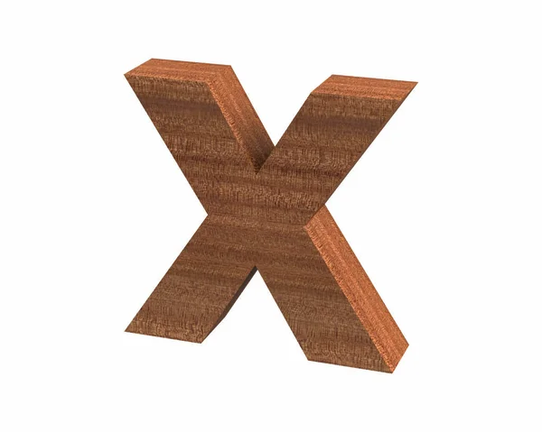 Küçük harf x render maun cilalı yazı tipi — Stok fotoğraf