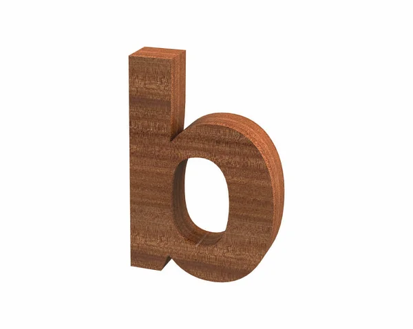 Font polished mahogany lowercase b render — Stock Photo, Image