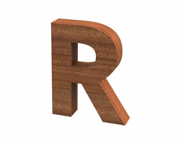 Font polished mahogany capital R render — Stock Photo, Image