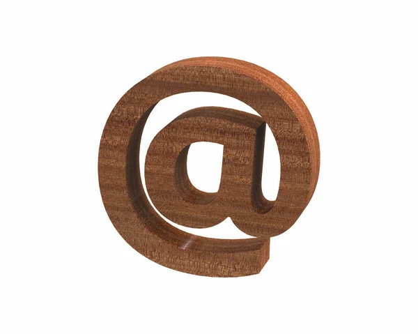 Font polished mahogany special character ALT64 render — Stock Photo, Image