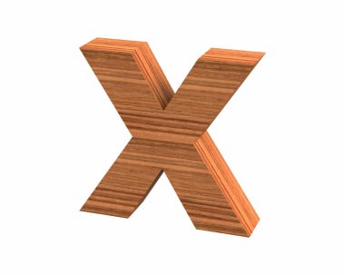 Küçük harf x render ceviz cilalı yazı tipi