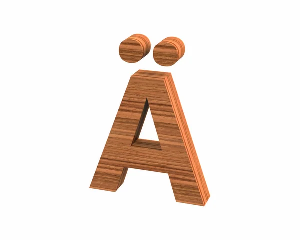 Font polished walnut special character ALT0196 render — Stock Photo, Image