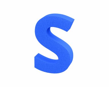 Yazı tipi plastik büyük Kıvılcım aşındırma mavi büyük S render