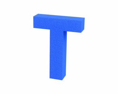 Yazı tipi plastik büyük Kıvılcım aşındırma mavi sermaye T render