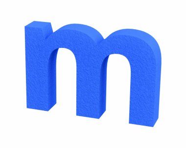 Render yazı tipi plastik büyük Kıvılcım aşındırma mavi küçük harf m