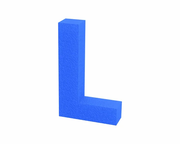 Lettertype Plastic grote vonk erosie blauwe hoofdletter L renderen — Stockfoto