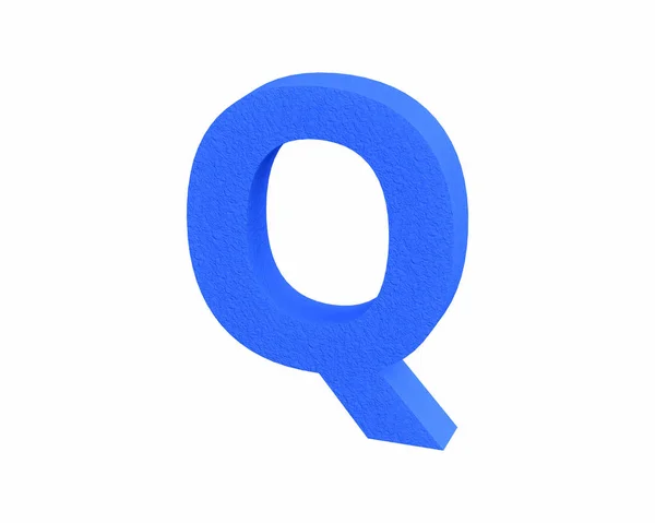 フォント プラスチックの大きなスパーク侵食青い大文字の Q をレンダリングします。 — ストック写真