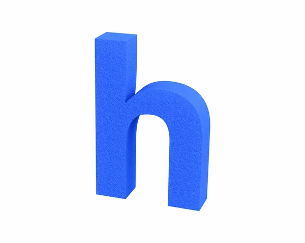 Шрифт Пластикові великі іскри ерозії синій нижній регістр h візуалізації — стокове фото