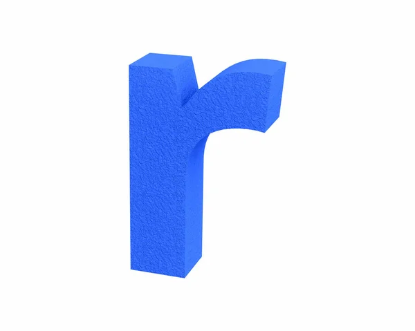 Schrift Kunststoff große Funkenerosion blau Kleinbuchstaben r render — Stockfoto