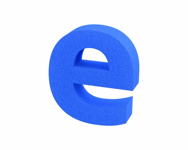 Lettertype Plastic grote vonk erosie blauwe kleine letters e renderen — Stockfoto