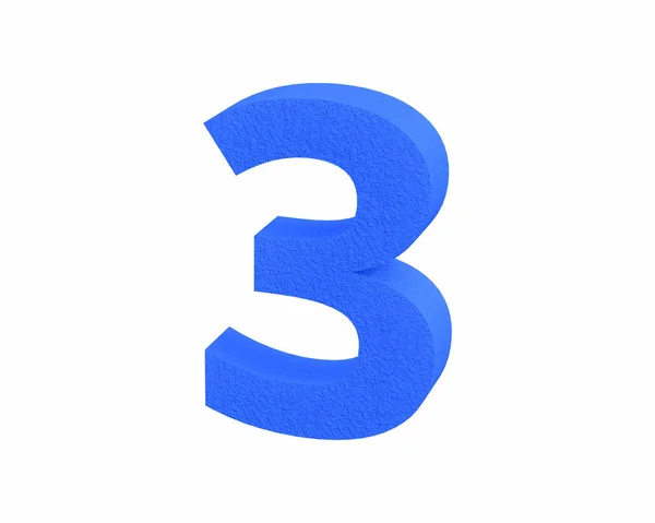 Carattere Plastic large spark erosion blue number 3 render — Foto Stock