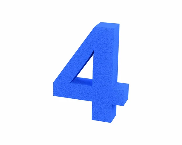 Απόδοση γραμματοσειρά πλαστική μεγάλη σπίθα διάβρωση μπλε αριθμός 4 — Φωτογραφία Αρχείου
