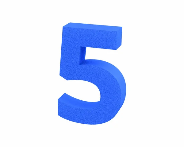 Carattere Plastic large spark erosion blue number 5 render — Foto Stock