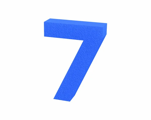 Yazı tipi plastik büyük Kıvılcım aşındırma mavi numarası 7 render — Stok fotoğraf