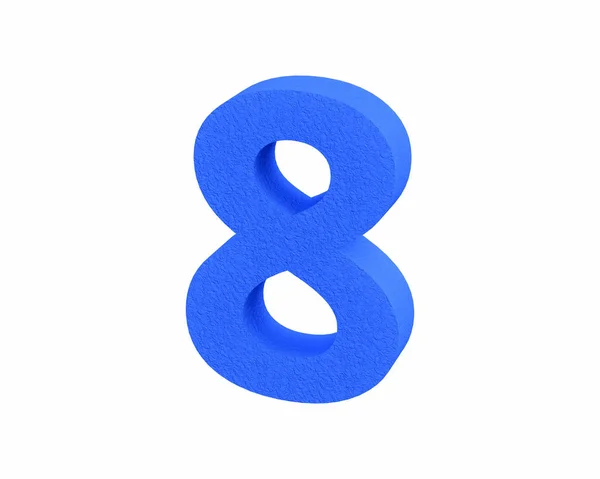Yazı tipi plastik büyük Kıvılcım aşındırma mavi numarası 8 render — Stok fotoğraf