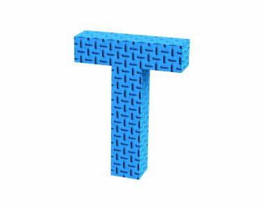 Yazı tipi plastik mavi treadplate sermaye T render