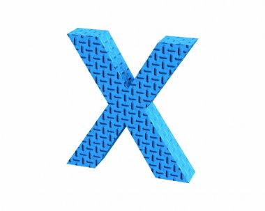 Yazı tipi plastik mavi treadplate büyük X render