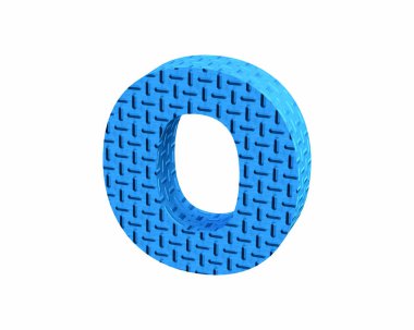Yazı tipi plastik mavi treadplate küçük o render