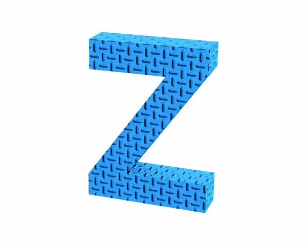 Yazı tipi plastik mavi treadplate büyük Z render — Stok fotoğraf