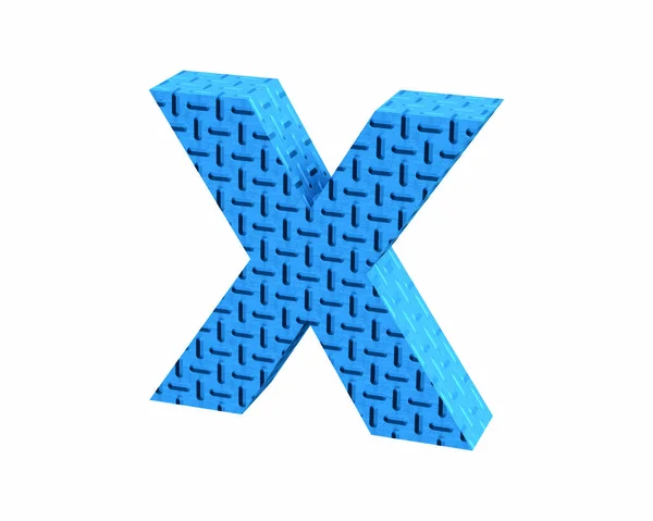 Font plast blå treadplate gement x återge — Stockfoto