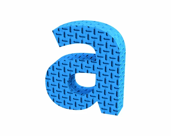 Font Plastic blue treadplate lowercase a render — Stock Photo, Image