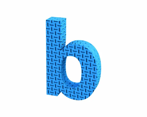 Yazı tipi plastik mavi treadplate küçük harf b render — Stok fotoğraf