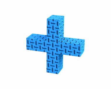 Yazı tipi plastik mavi treadplate özel karakter Alt43 render