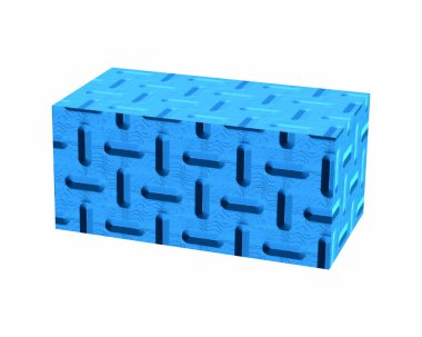 Yazı tipi plastik mavi treadplate özel karakter Alt45 render