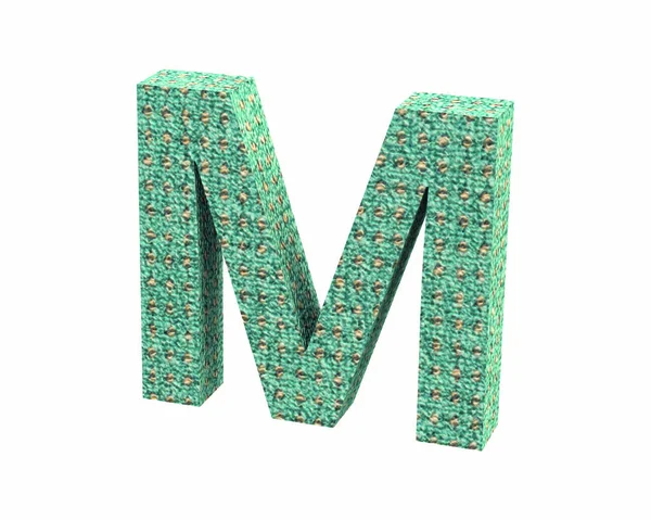 Lettertype tapijt kleur hoofdletter M renderen — Stockfoto