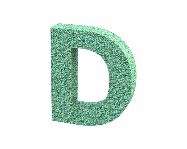 Schriftart Teppich Farbe Großbuchstaben d rendern — Stockfoto