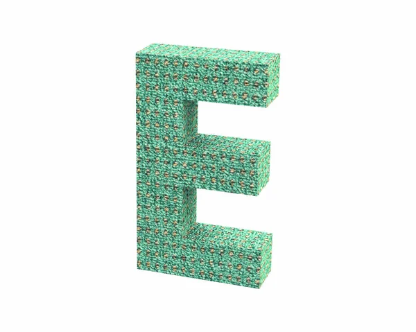 Vykreslení písma koberec barevný kapitálu E — Stock fotografie