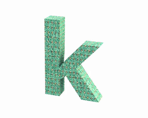 Font carpet color lowercase k render — Stock Photo, Image