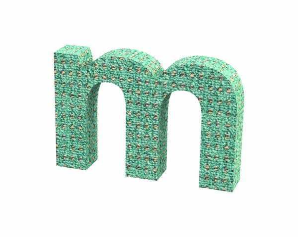 Schrift Teppich Farbe Kleinbuchstaben m render — Stockfoto