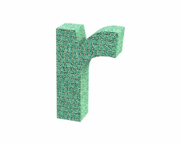 Font carpet color lowercase r render — Stock Photo, Image