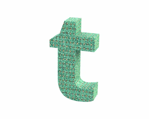 Font carpet color lowercase t render — Stock Photo, Image