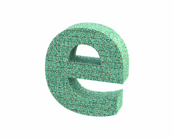 Renderowanie czcionek dywan kolor litera e — Zdjęcie stockowe