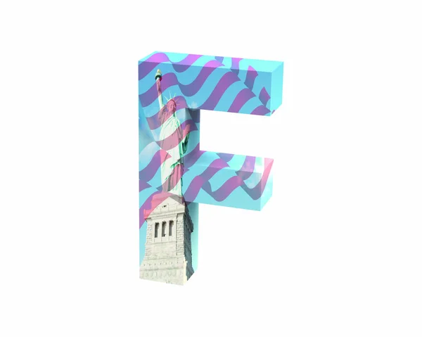 Шрифт NYC capital F render — стоковое фото