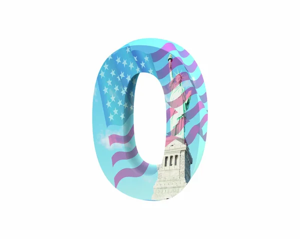 Font NYC number 0 render — Stock Photo, Image