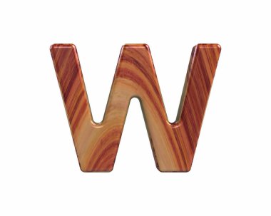 Yazı tipi saten bitmiş rosewood endgrain büyük W render