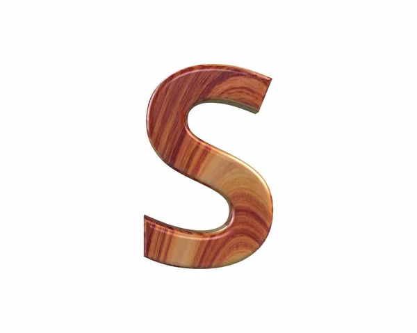 フォント サテン仕上げローズウッド杢大文字 S をレンダリングします。 — ストック写真